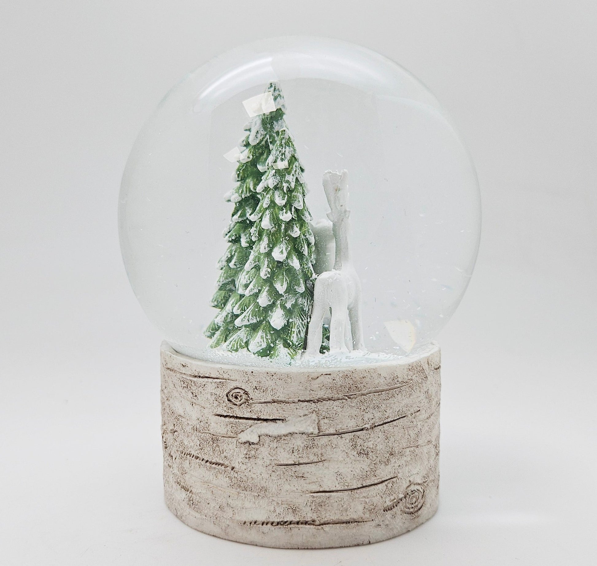 Schneekugel 2 Rehe auf Holzsockel "Country - Line" 10 cm Durchmesser - Schneekugelhaus