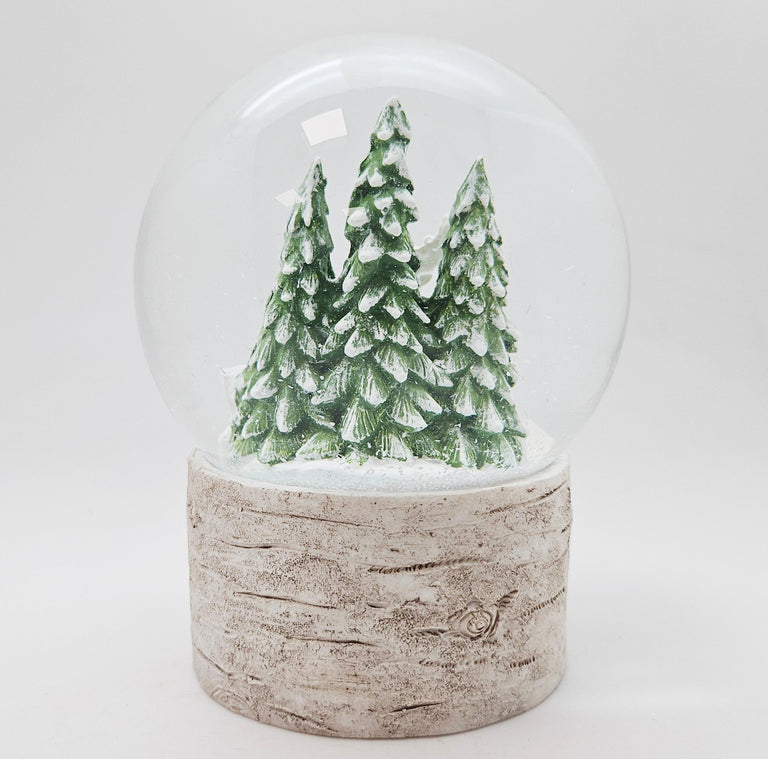 Schneekugel 2 Rehe auf Holzsockel "Country - Line" 10 cm Durchmesser - Schneekugelhaus