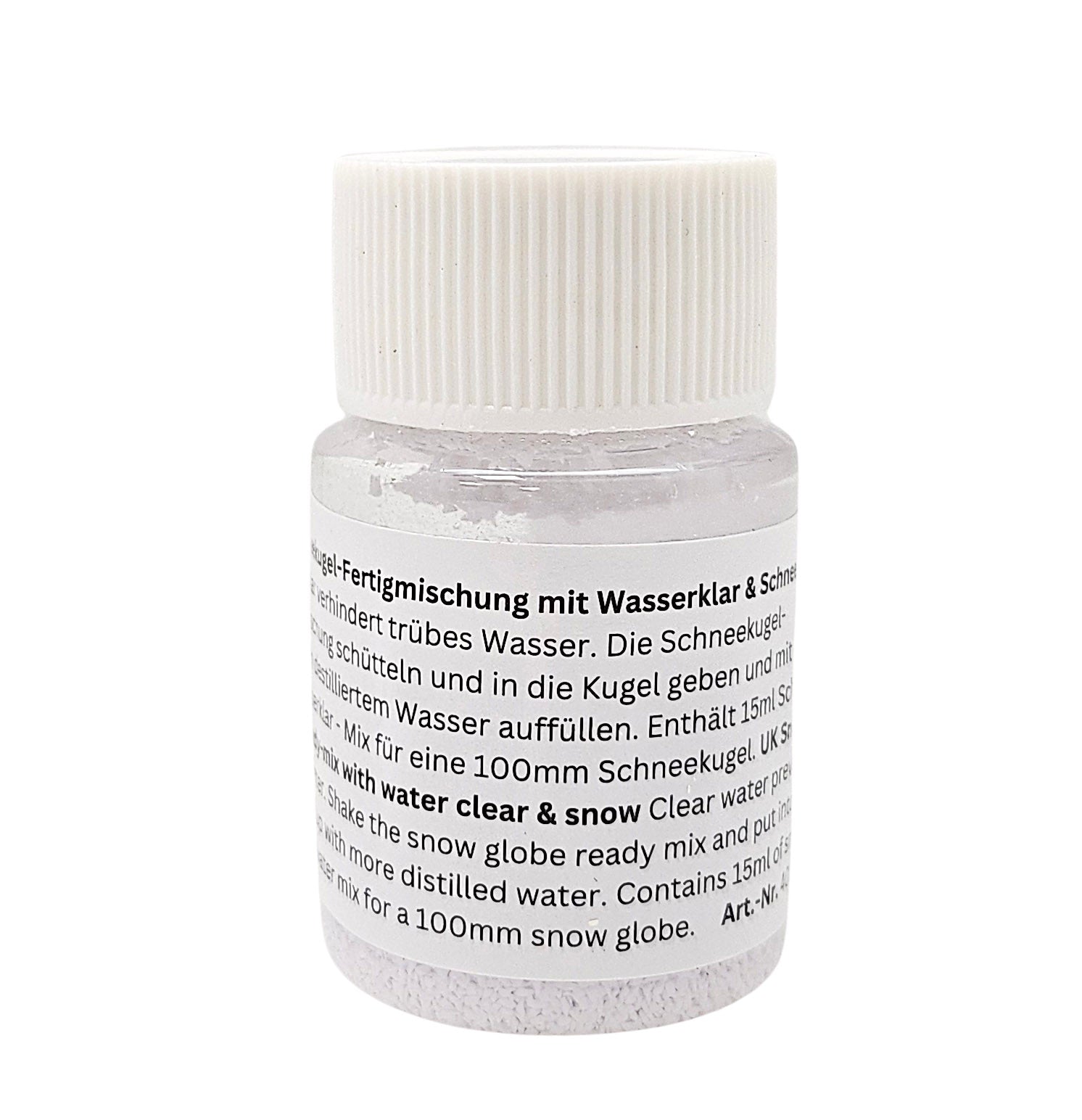 Schneekugel - Fertigmischung mit Wasserklar & feinem Schnee - Schneekugelhaus