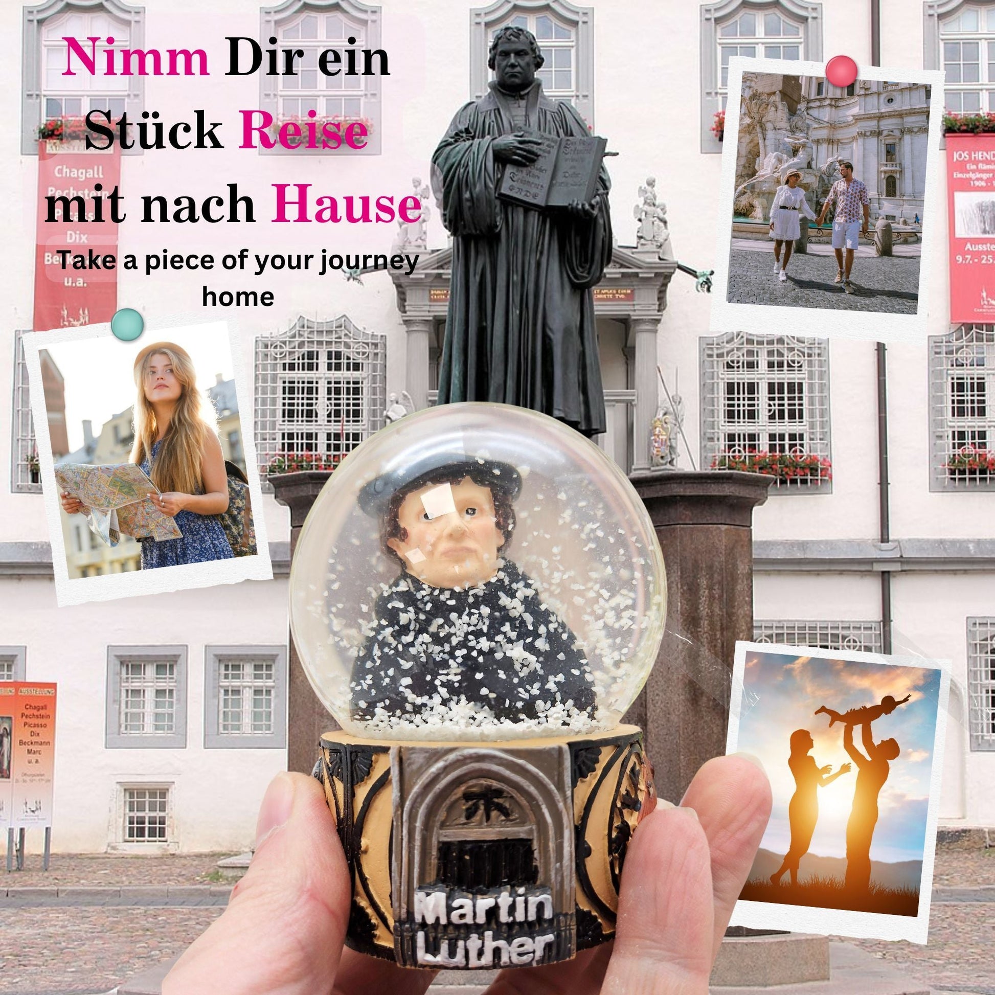 Souvenir Schneekugel Martin Luther - Schneekugelhaus