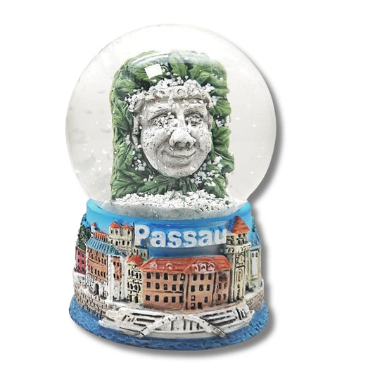 Souvenir Schneekugel Passauer Tölpel 45mm Durchmesser - Schneekugelhaus