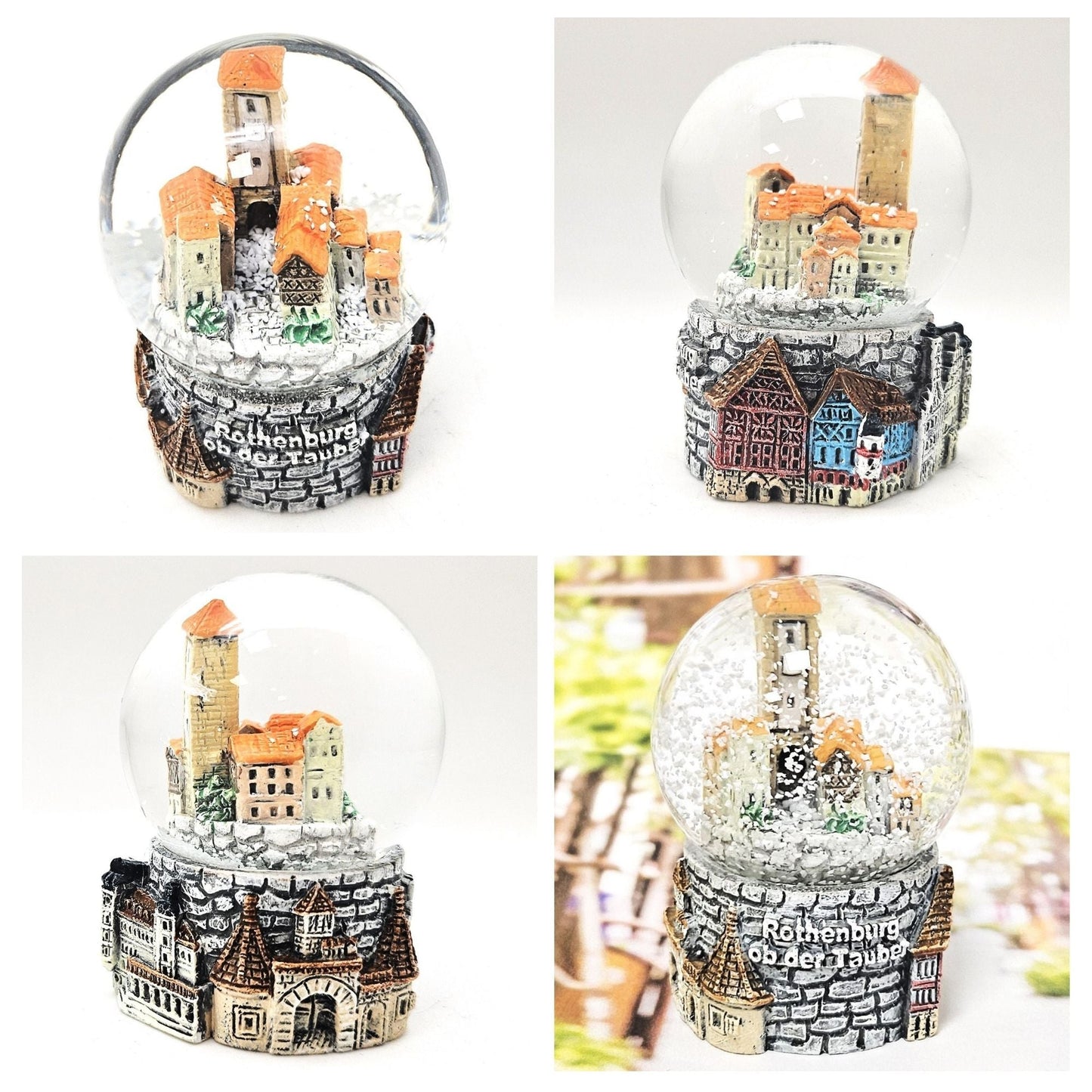 Souvenir Schneekugel Rothenburg Plönlein 45mm Durchmesser - Schneekugelhaus