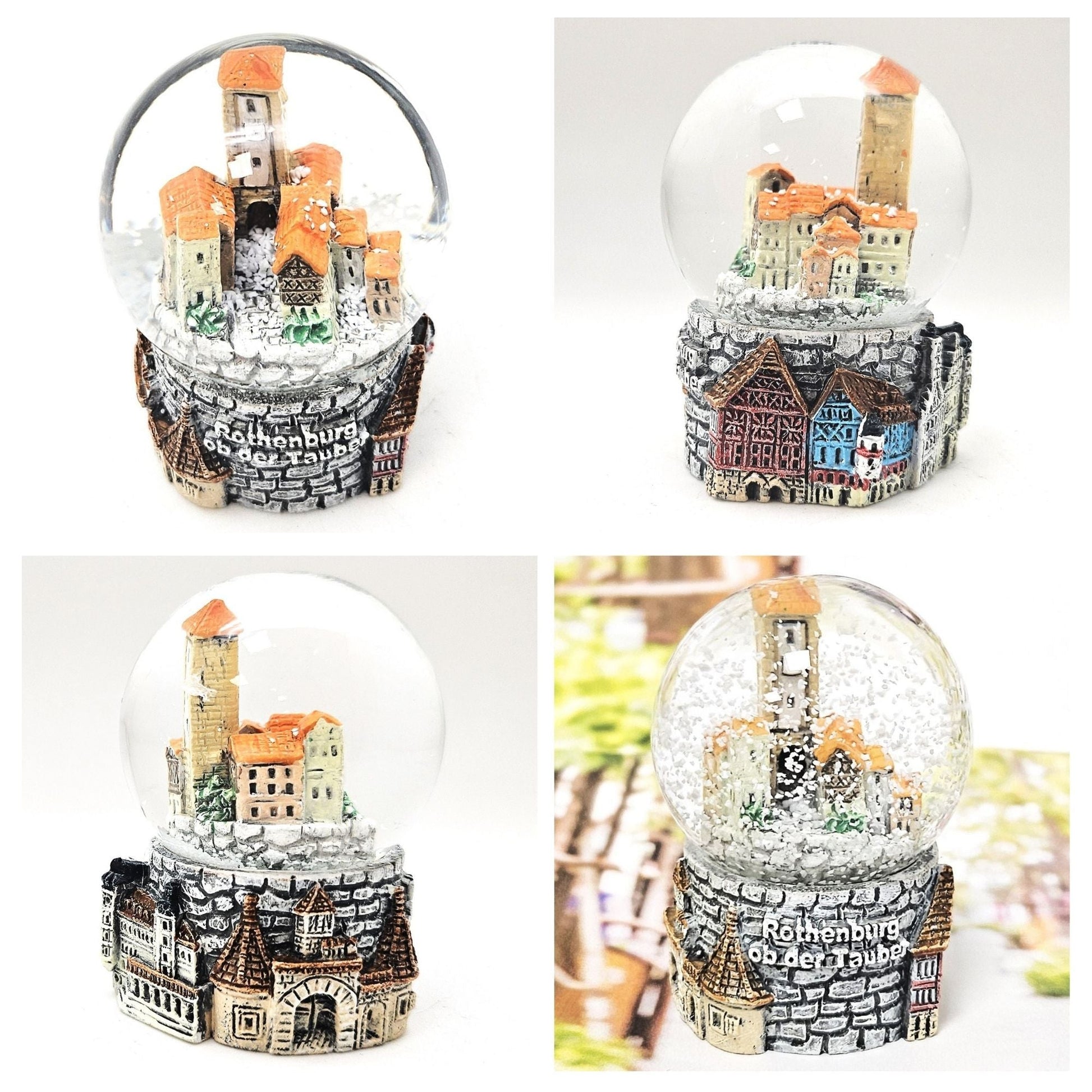 Souvenir Schneekugel Rothenburg Plönlein 45mm Durchmesser - Schneekugelhaus