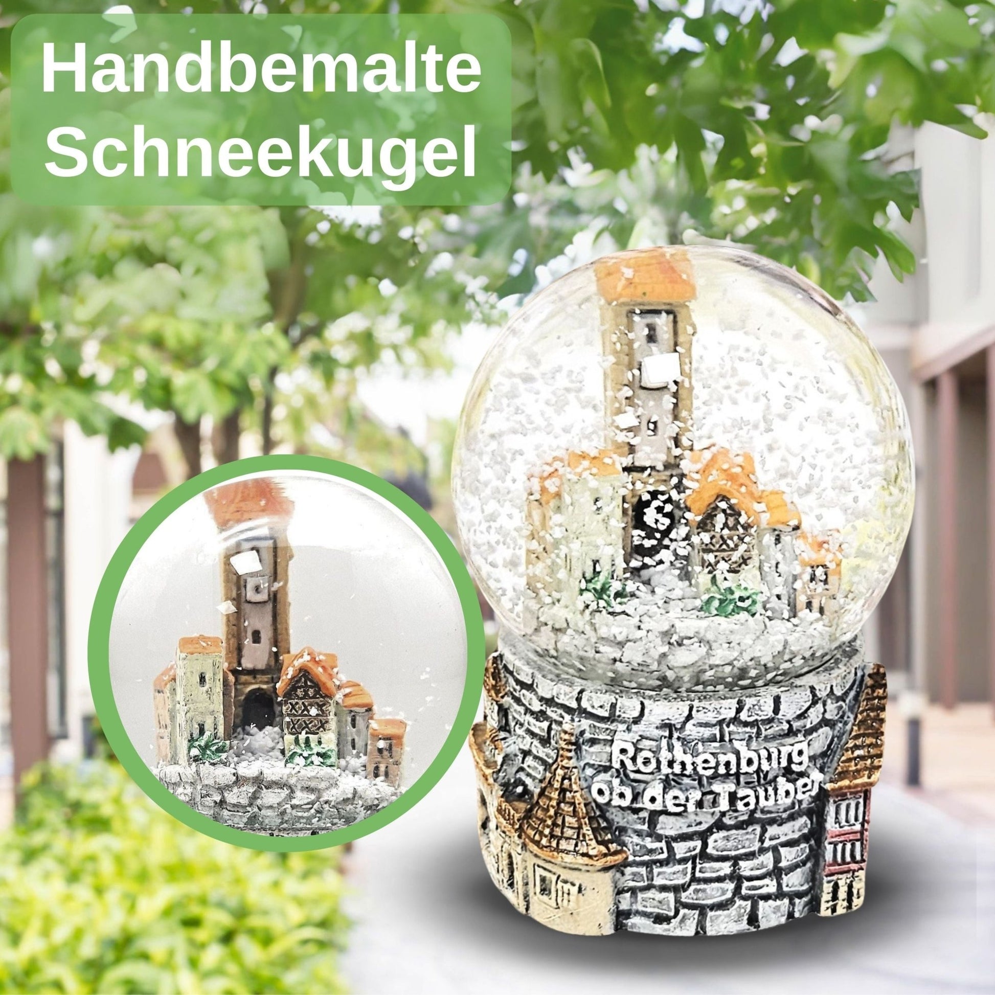 Souvenir Schneekugel Rothenburg Plönlein 45mm Durchmesser - Schneekugelhaus