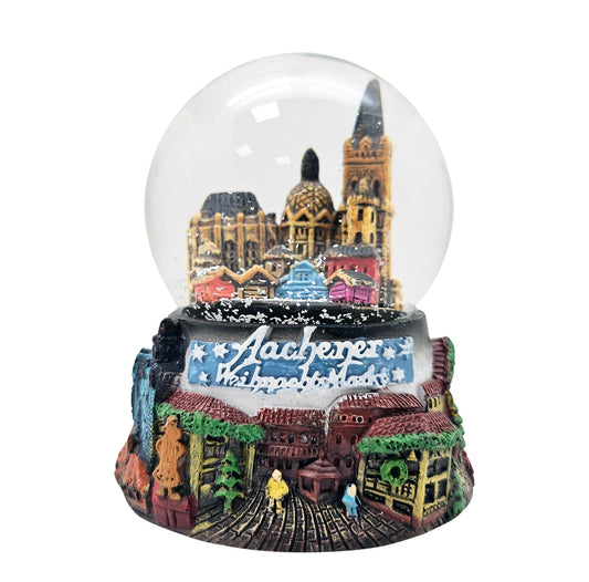 Souvenir Schneekugel Weihnachtsmarkt Aachen B: 6,5 H: 8,5 - Schneekugelhaus