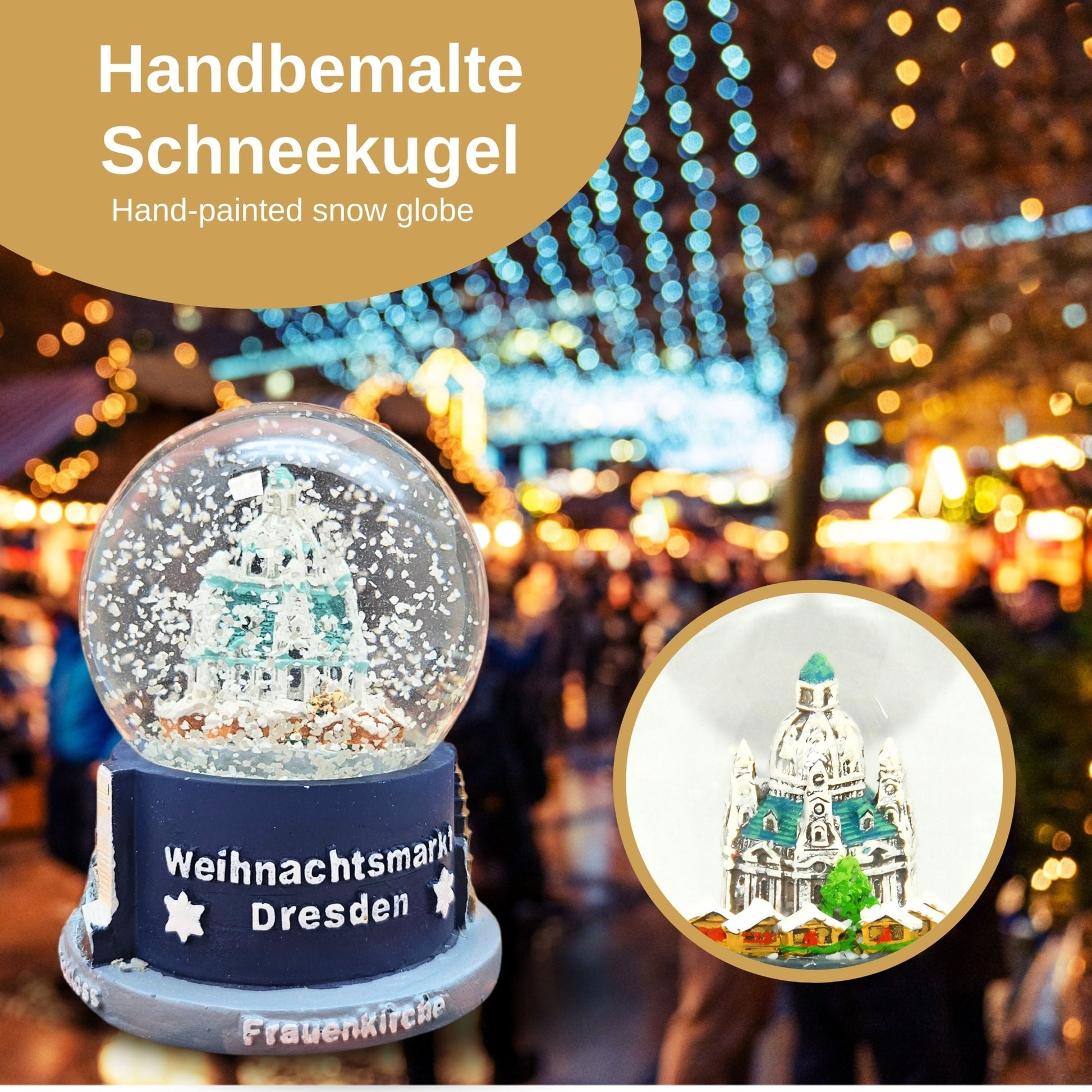 Souvenir Schneekugel Weihnachtsmarkt Dresden - Schneekugelhaus