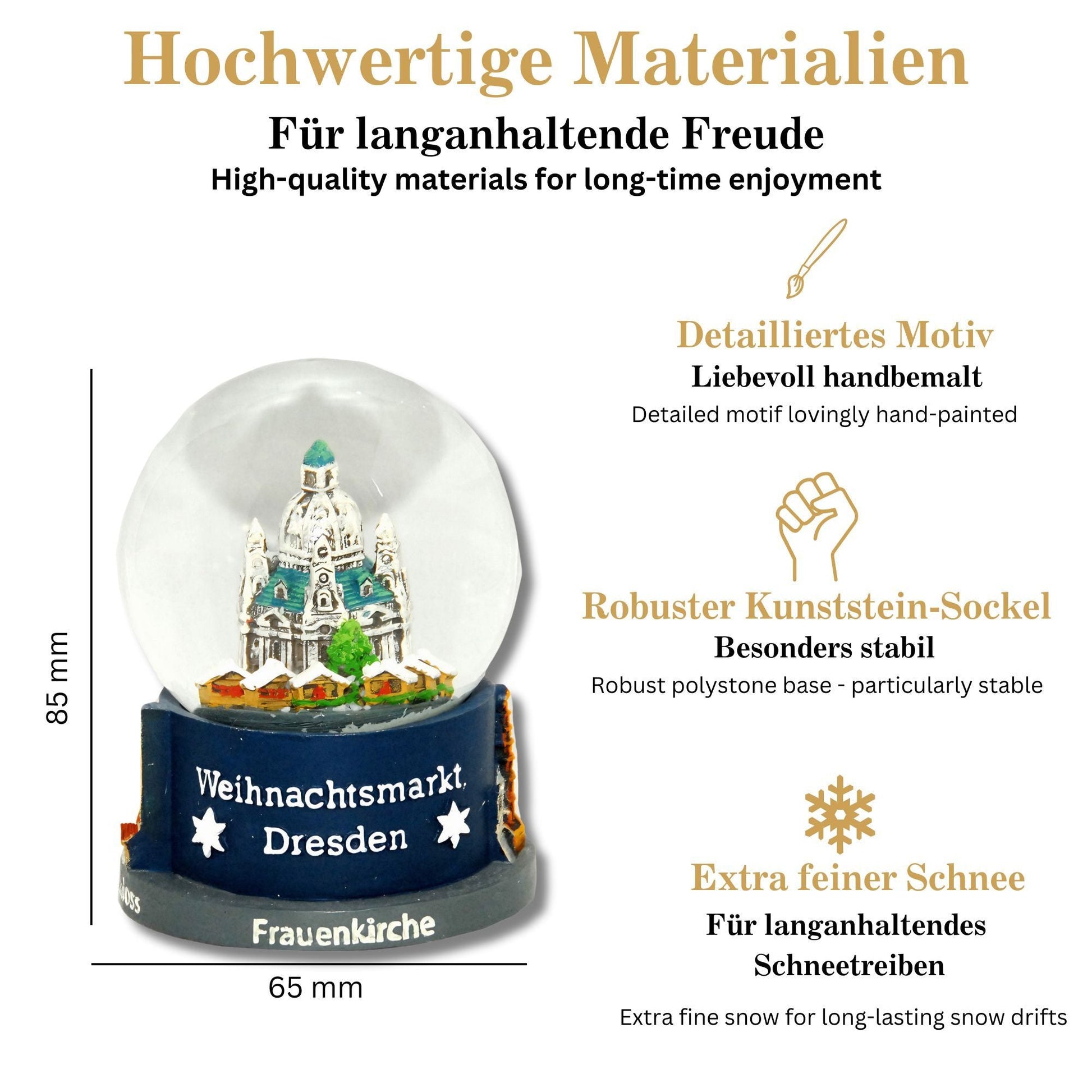 Souvenir Schneekugel Weihnachtsmarkt Dresden - Schneekugelhaus