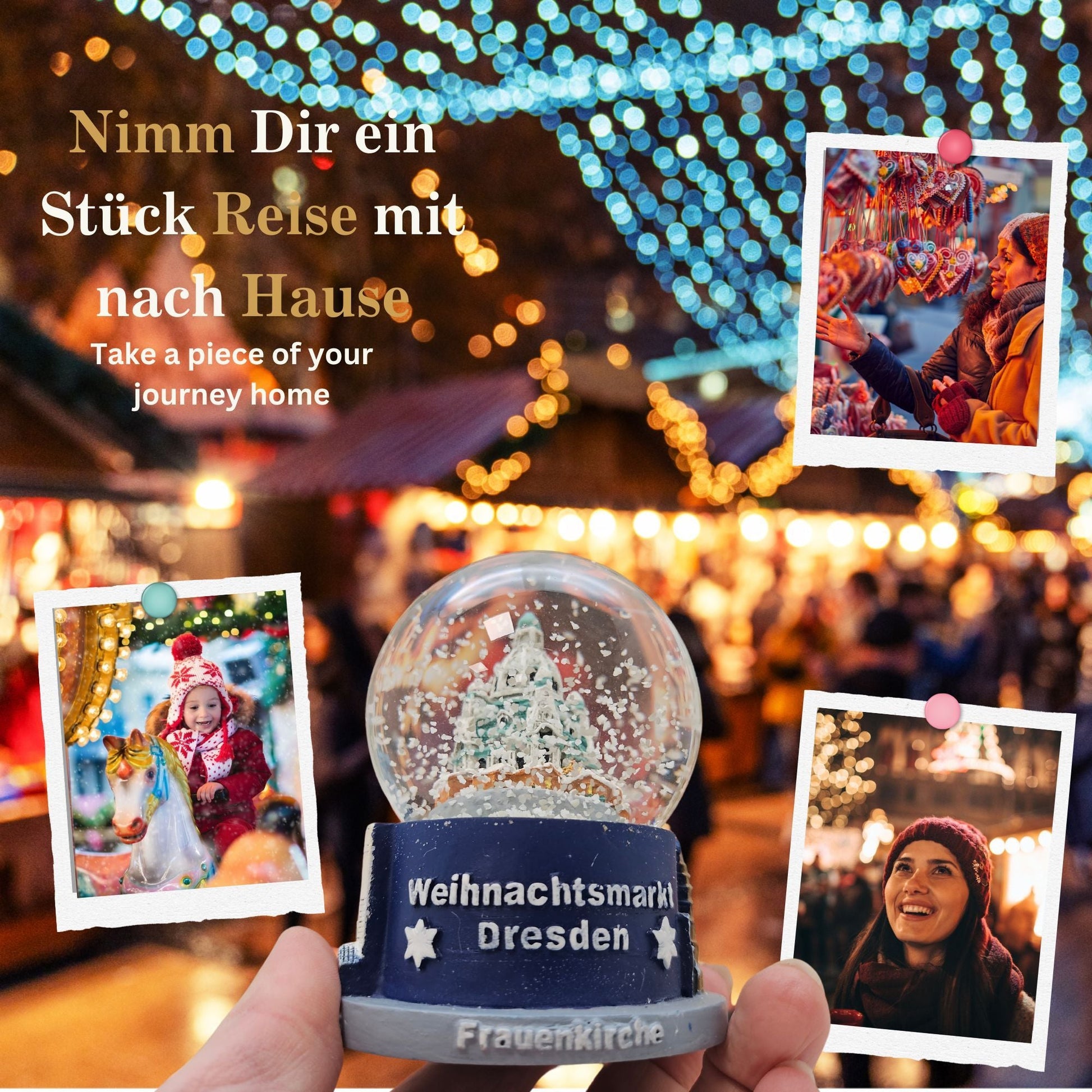 Souvenir Schneekugel Weihnachtsmarkt Dresden - Schneekugelhaus