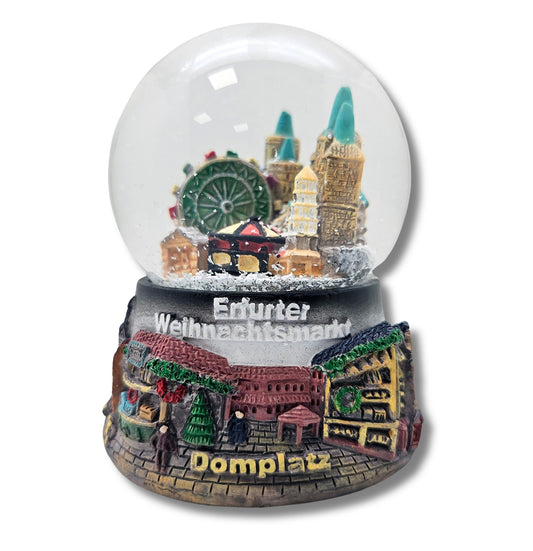 Souvenir Schneekugel Weihnachtsmarkt Erfurt B: 6,5 H: 8,5 - Schneekugelhaus