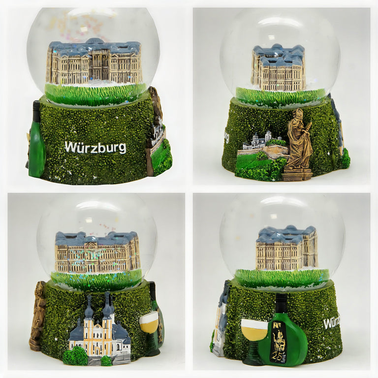 Souvenir Schneekugel Würzburg mit Residenz 65mm Durchmesser - Schneekugelhaus