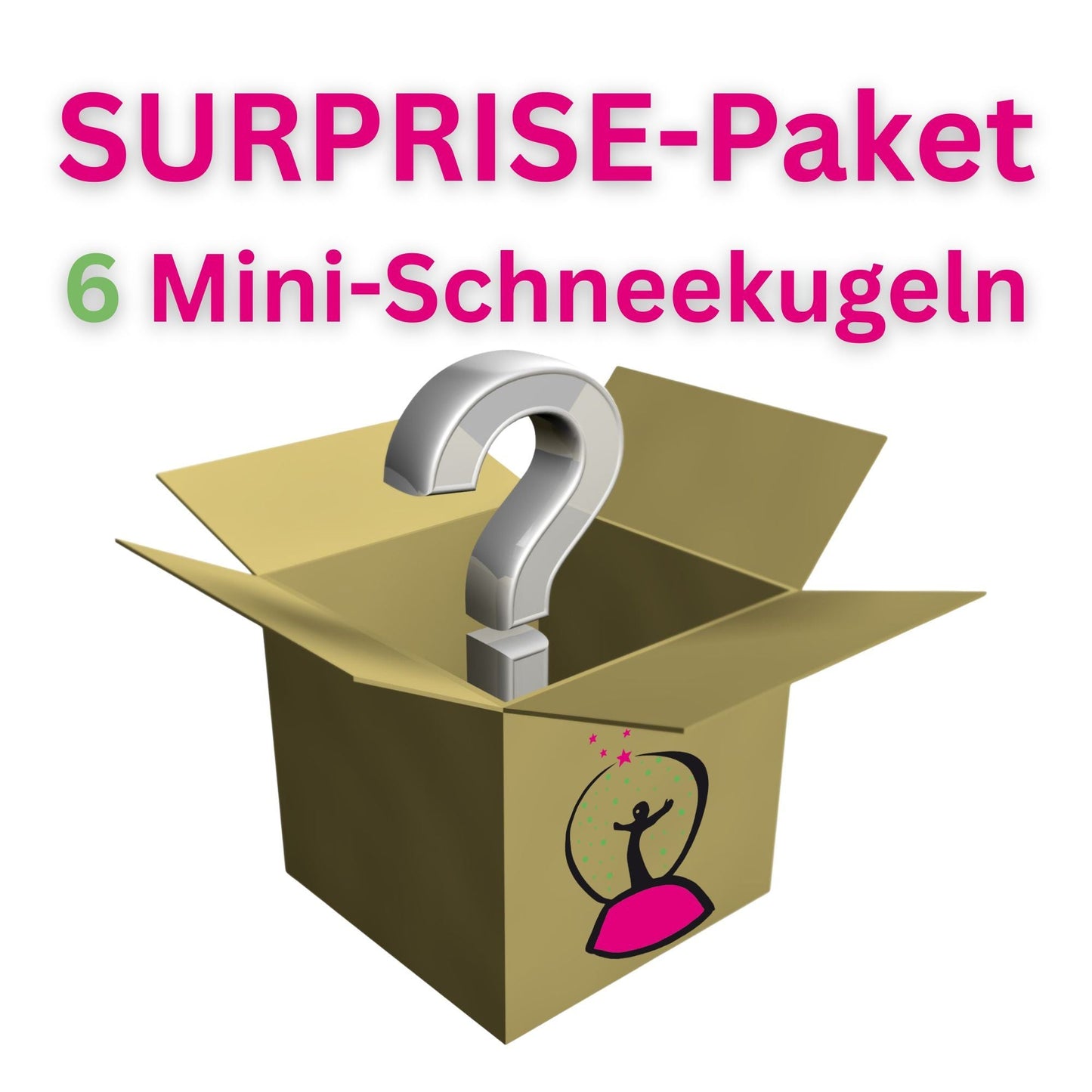 Surprise - Paket: 6 Mini - Schneekugeln - Auswahl zufällig - Schneekugelhaus
