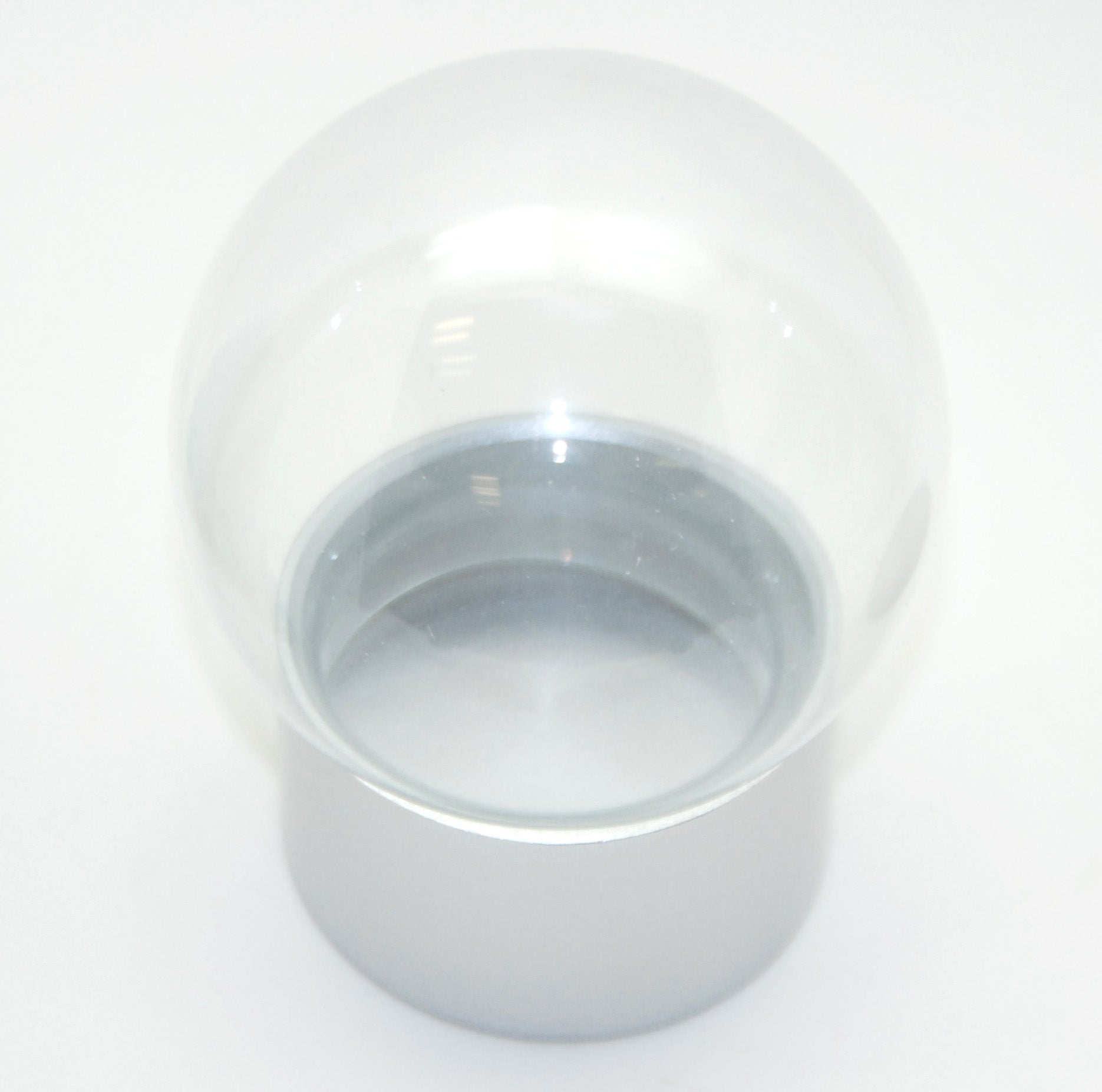 100mm Bastelset Polyresin Sockel silber rund mit DIY-Schneekugel - Schneekugelhaus