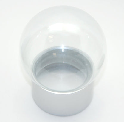 100mm Bastelset Polyresin Sockel silber rund mit DIY-Schneekugel - Schneekugelhaus