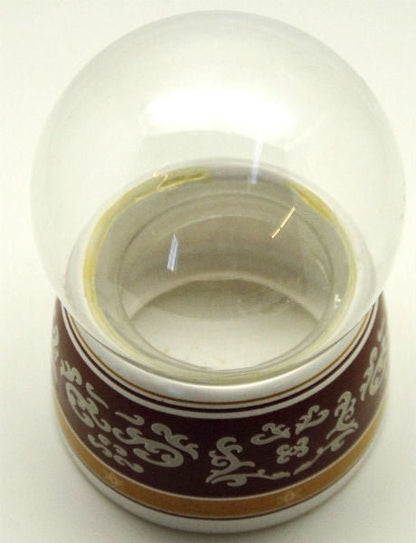 100mm-Do-it-Yourself Schneekugel mit rotem Sockel mit Ornament Bordüre - Schneekugelhaus