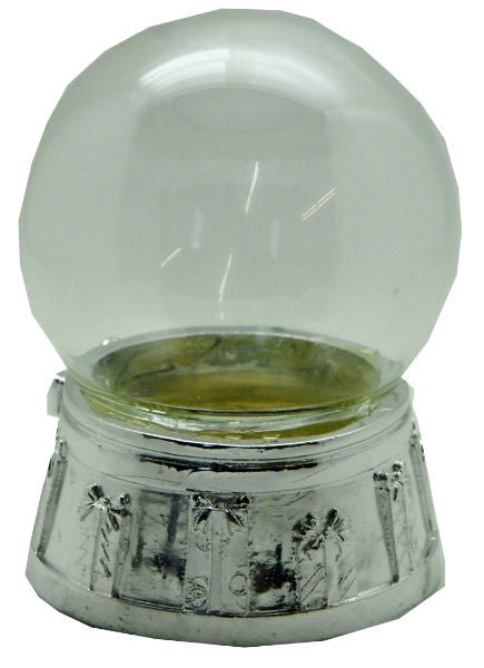 100mm-Do-it-Yourself Schneekugel mit silber Sockel für Spieluhr - Schneekugelhaus