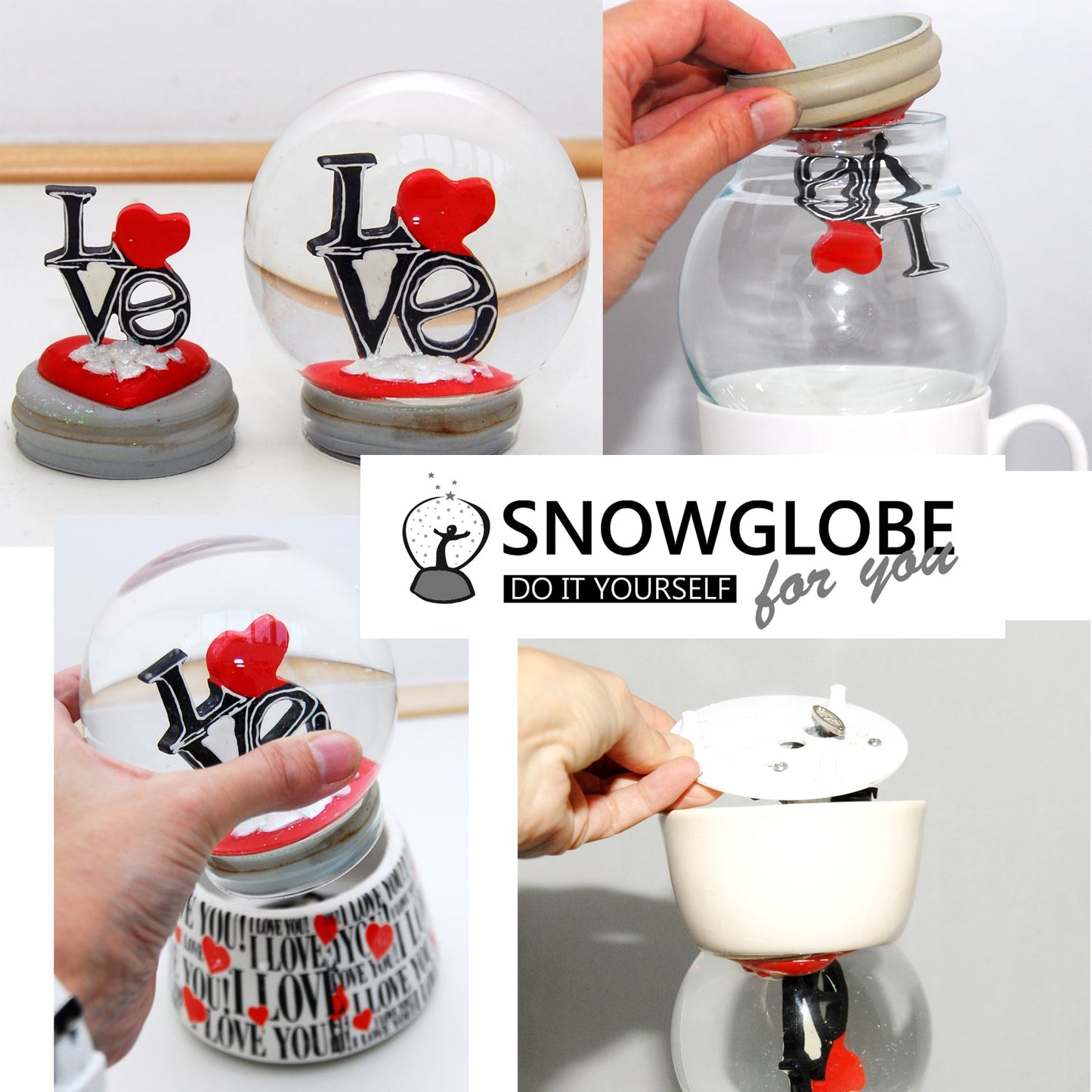 100mm-Do-it-Yourself Schneekugel mit Sockel Eislaufbahn für Spieluhr - Schneekugelhaus