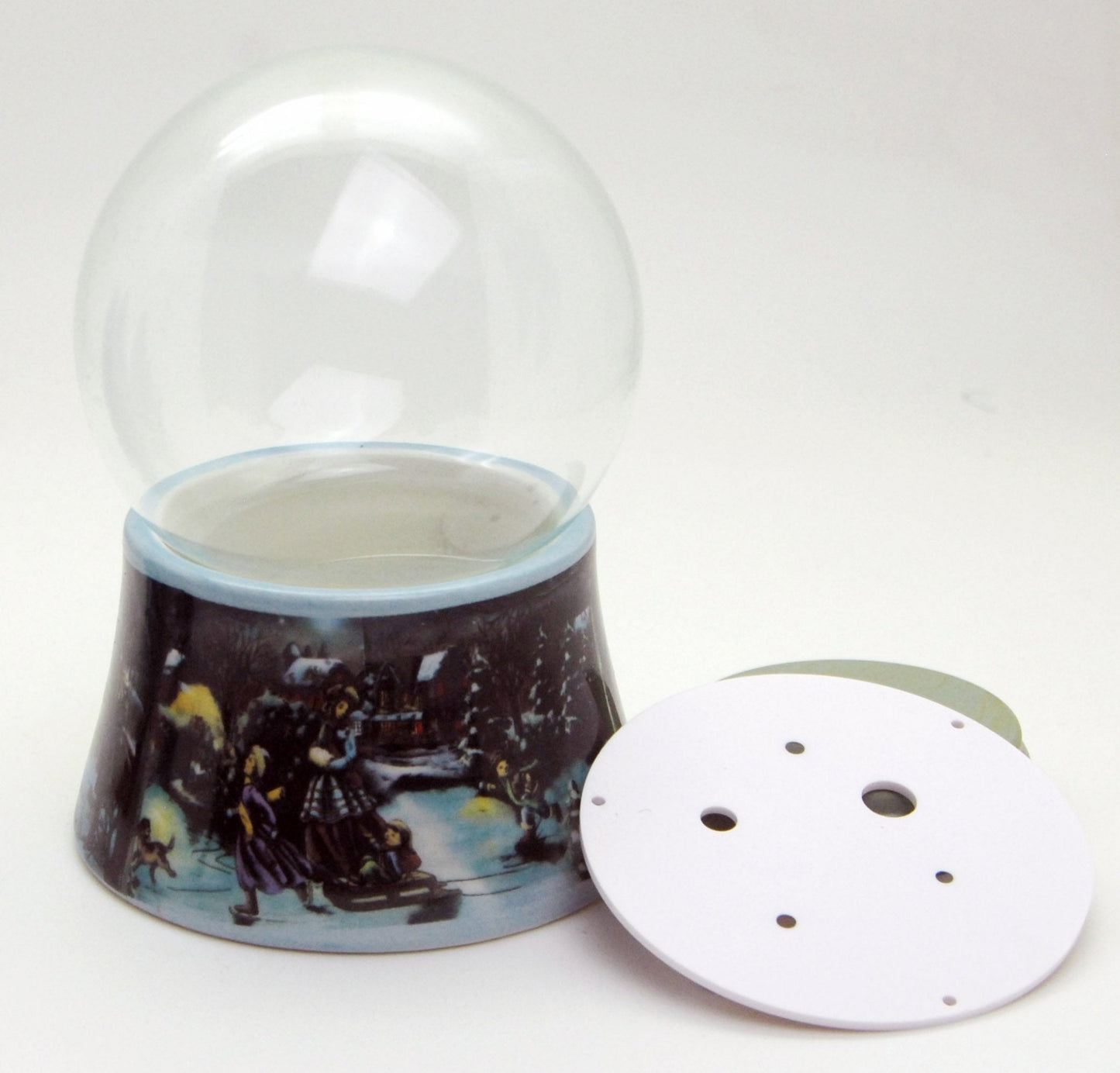 100mm-Do-it-Yourself Schneekugel mit Sockel Eislaufbahn für Spieluhr - Schneekugelhaus