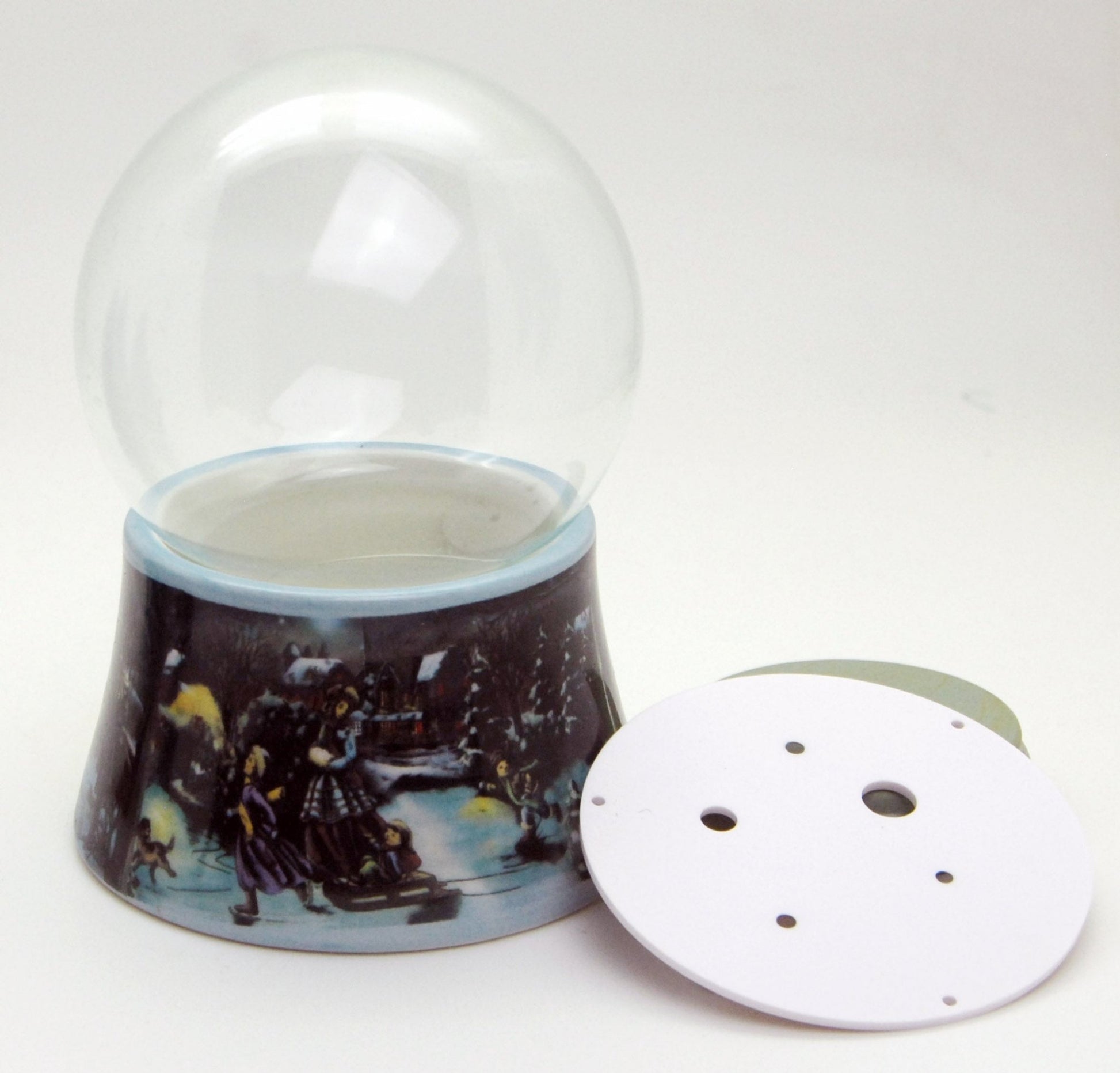 100mm-Do-it-Yourself Schneekugel mit Sockel Eislaufbahn für Spieluhr - Schneekugelhaus
