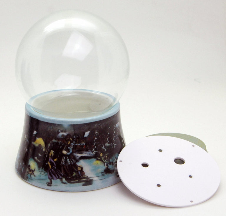 100mm-Do-it-Yourself Schneekugel mit Sockel Eislaufbahn für Spieluhr - Schneekugelhaus