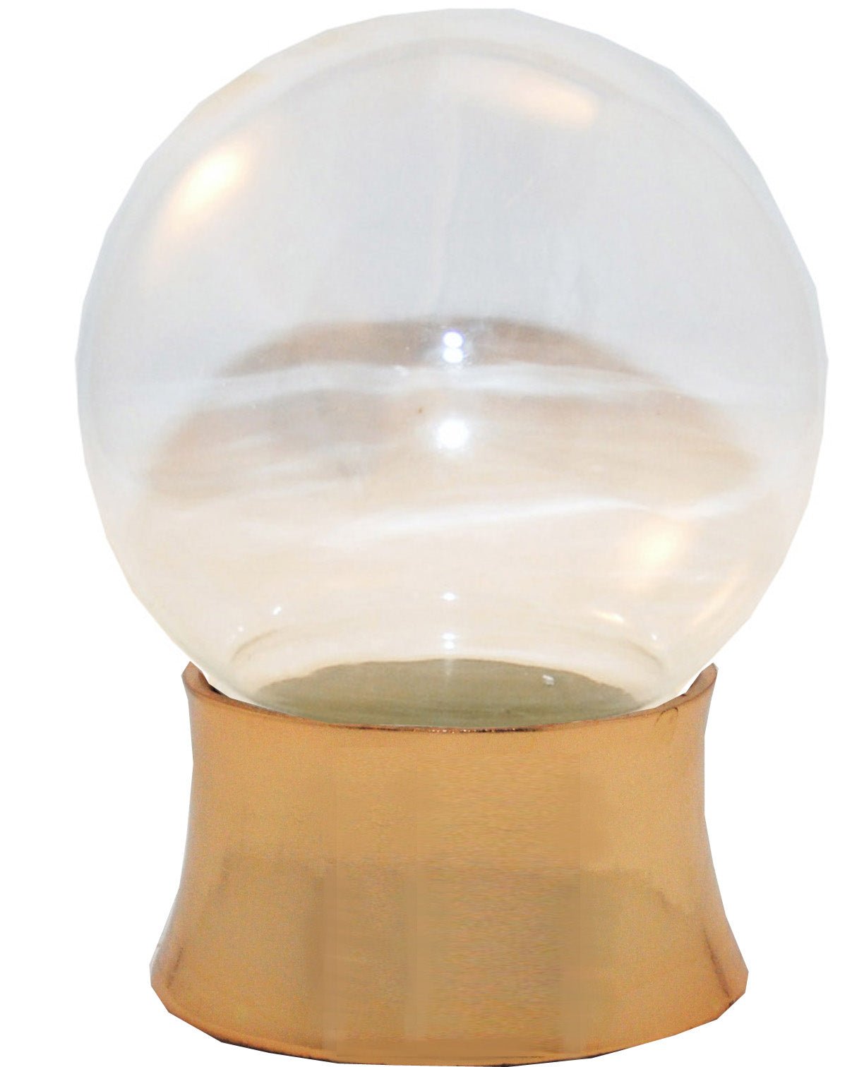 100mm-Do-it-Yourself Schneekugel mit Sockel Porzellan Kupfergold gerade für Spieluhr - Schneekugelhaus