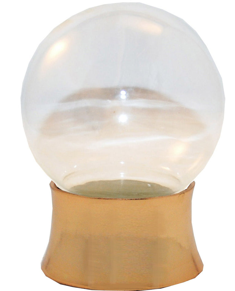 100mm-Do-it-Yourself Schneekugel mit Sockel Porzellan Kupfergold gerade für Spieluhr - Schneekugelhaus