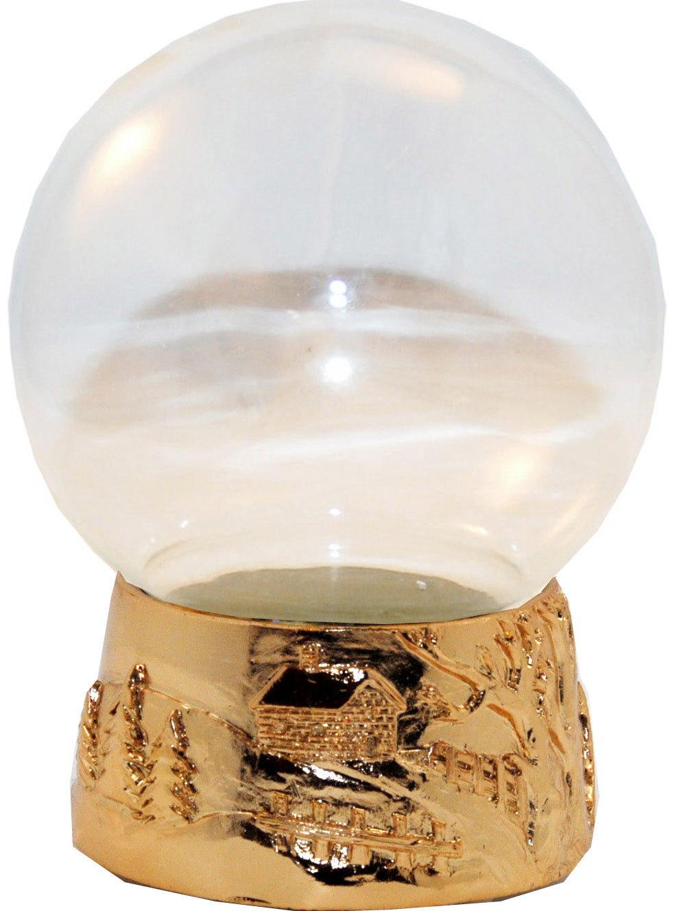 100mm-Do-it-Yourself Schneekugel mit Sockel Porzellan Kupfergold Relief Landschaft für Spieluhr - Schneekugelhaus