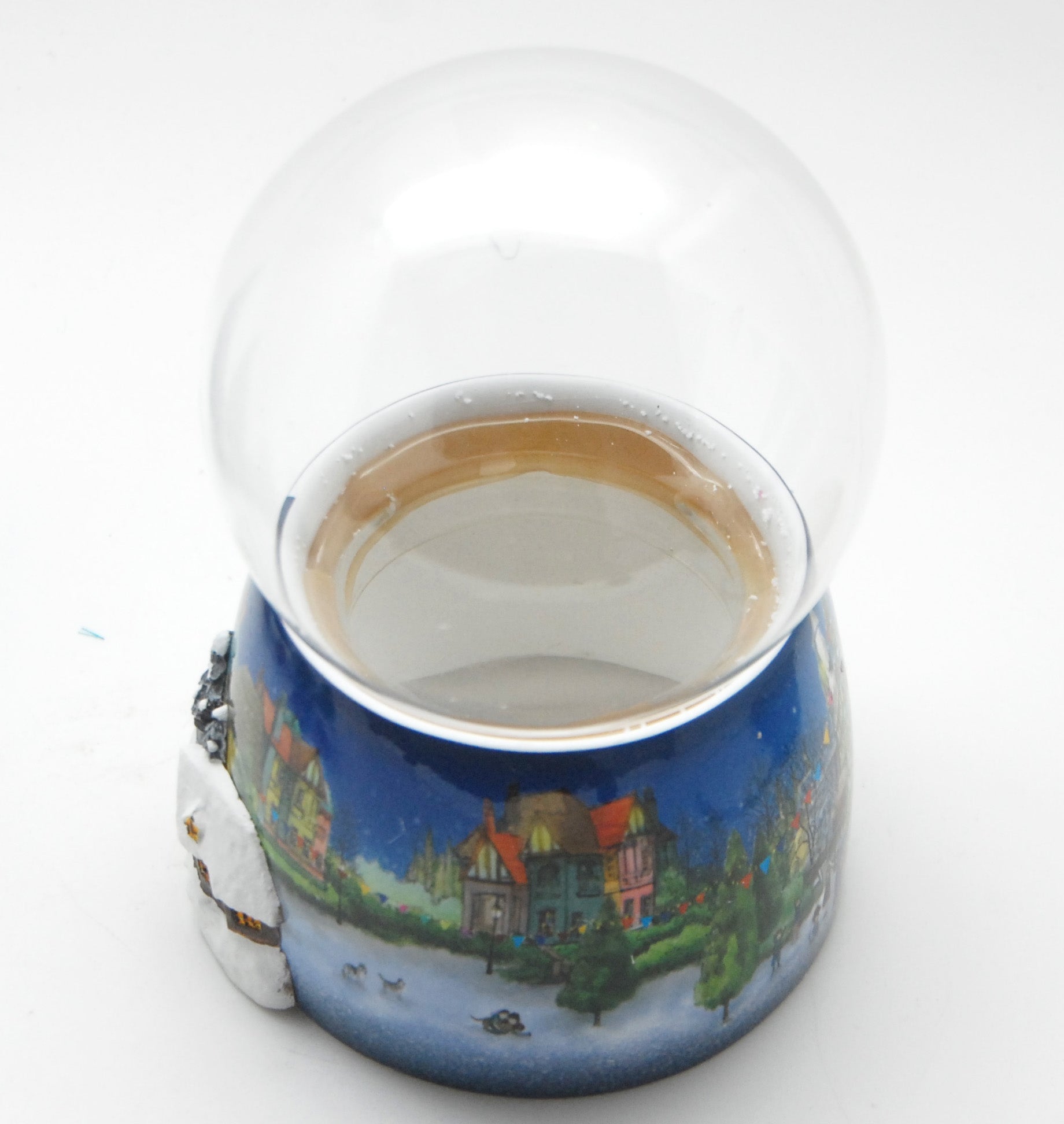 100mm-Do-it-Yourself Schneekugel mit Sockel Weihnachtsmarkt mit Haus für Spieluhr - Schneekugelhaus