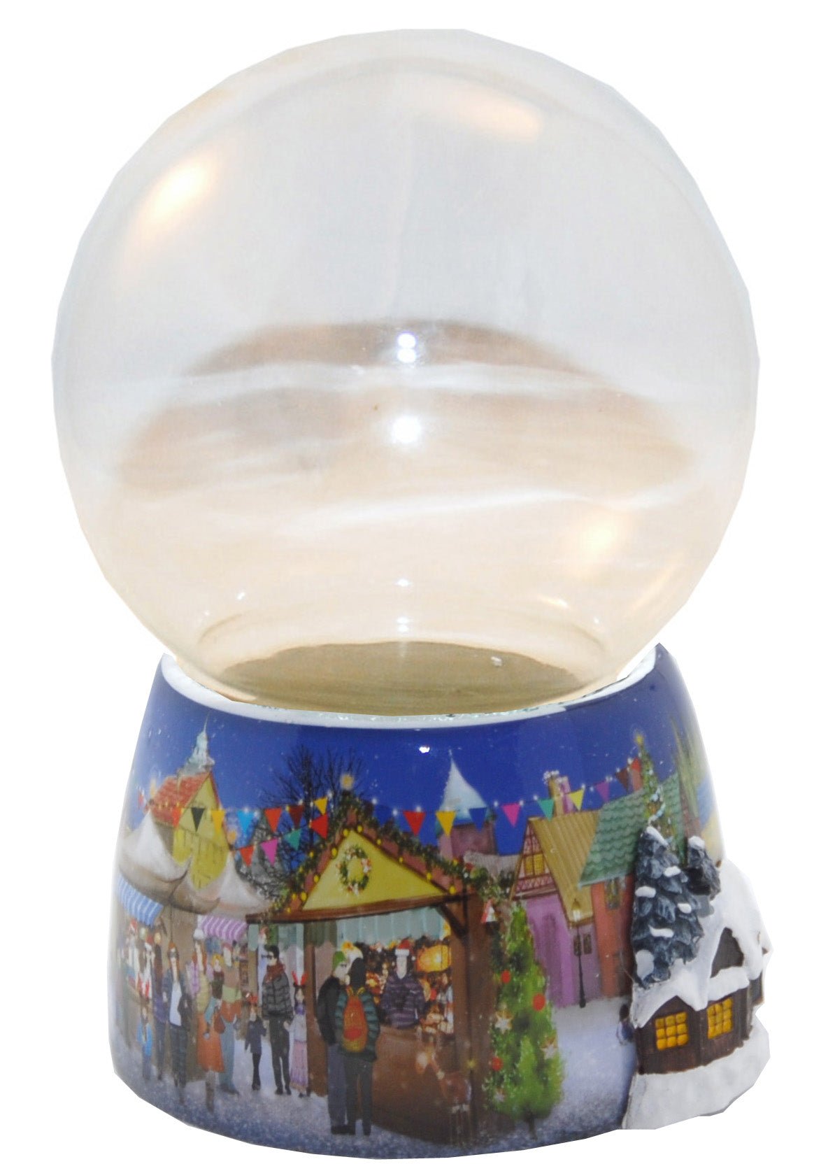 100mm-Do-it-Yourself Schneekugel mit Sockel Weihnachtsmarkt mit Haus für Spieluhr - Schneekugelhaus