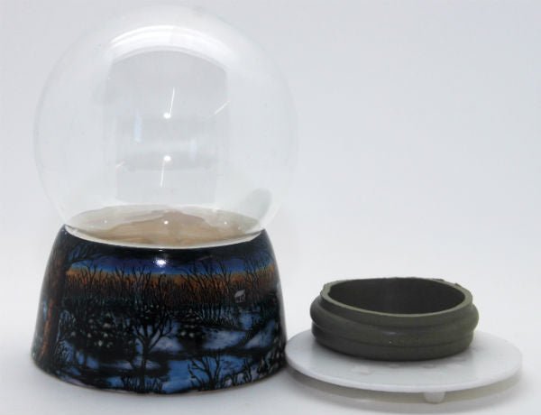 100mm-Do-it-Yourself Schneekugel mit Sockel Winterlandschaft dunkel für Spieluhr - Schneekugelhaus