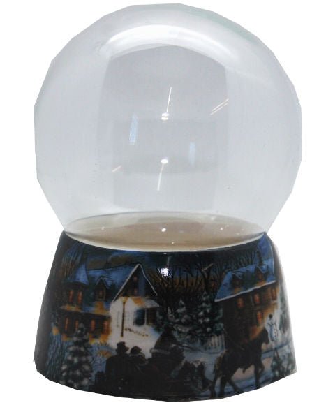 100mm-Do-it-Yourself Schneekugel mit Sockel Winterlandschaft dunkel für Spieluhr - Schneekugelhaus