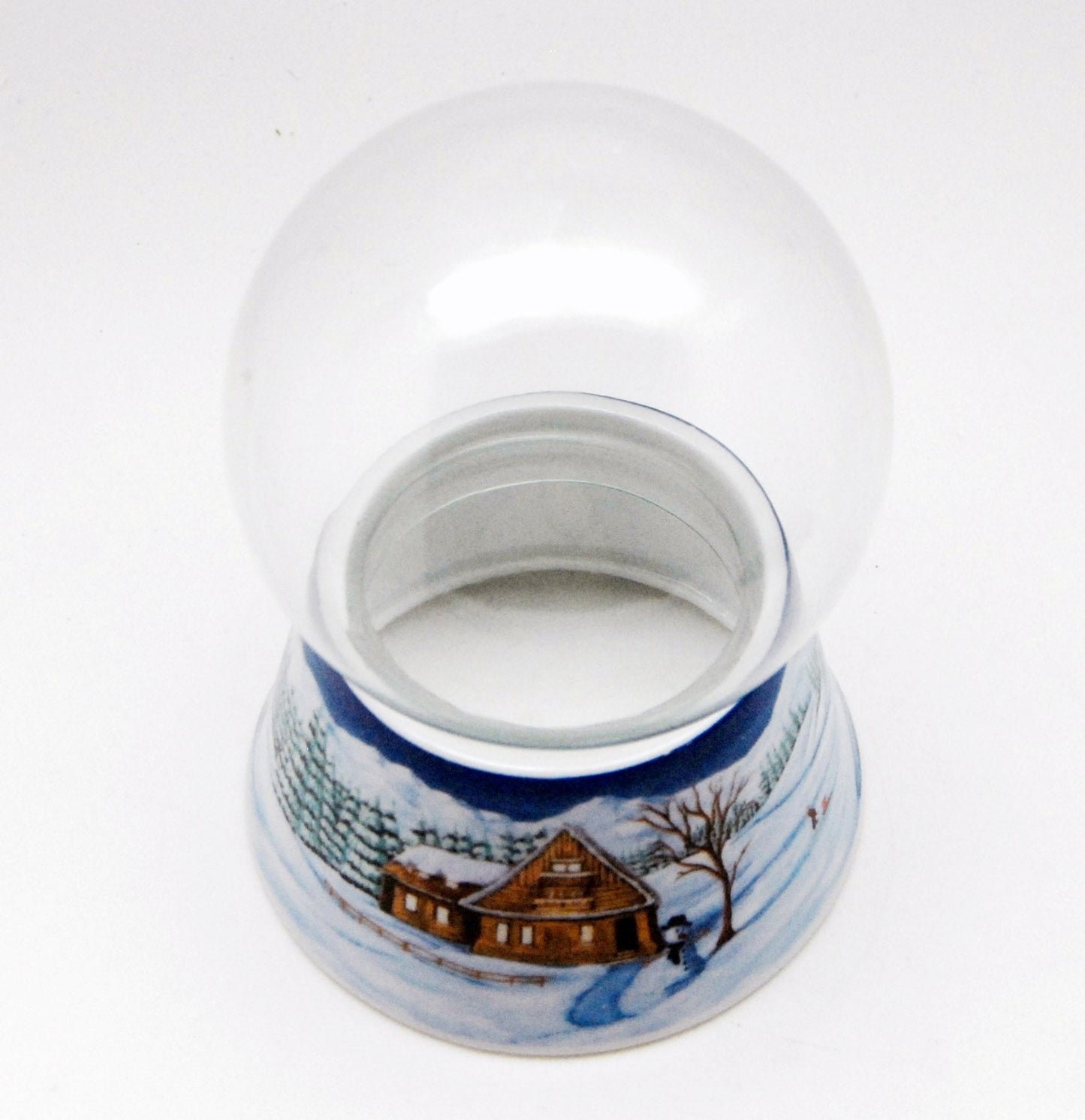 100mm-Do-it-Yourself Schneekugel mit Sockel Winterlandschaft mittelblau für Spieluhr - Schneekugelhaus
