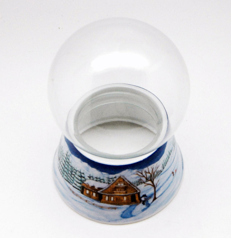 100mm-Do-it-Yourself Schneekugel mit Sockel Winterlandschaft mittelblau für Spieluhr - Schneekugelhaus
