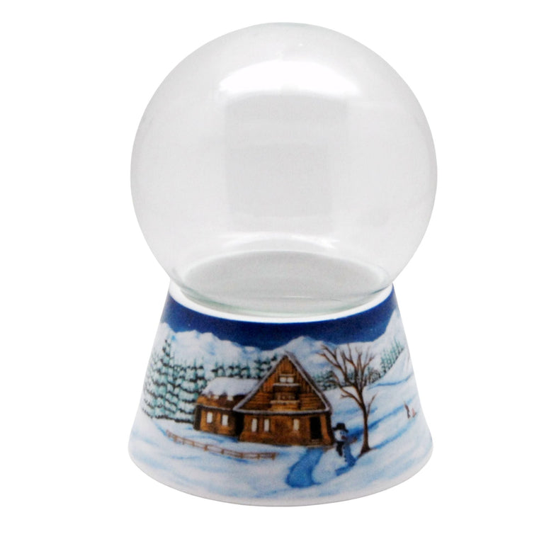 100mm-Do-it-Yourself Schneekugel mit Sockel Winterlandschaft mittelblau für Spieluhr - Schneekugelhaus