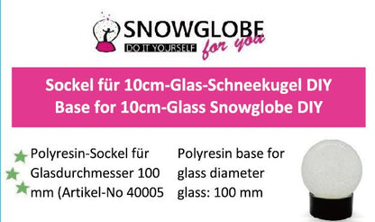 100mm Polyresin Sockel schwarz für DIY-Schneekugel - Schneekugelhaus