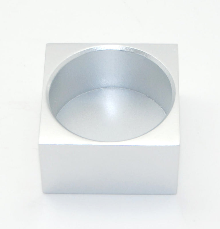 100mm Polyresin Sockel silber eckig für DIY-Schneekugel - Schneekugelhaus