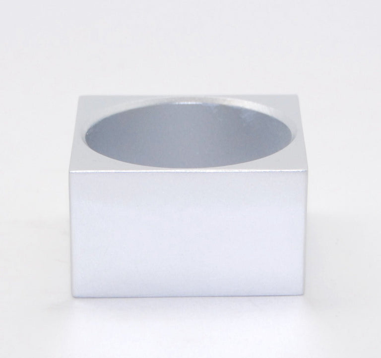 100mm Polyresin Sockel silber eckig für DIY-Schneekugel - Schneekugelhaus