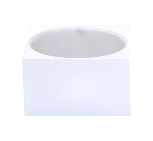 100mm Polyresin Sockel weiß eckig für DIY-Schneekugel - Schneekugelhaus