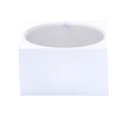 100mm Polyresin Sockel weiß eckig für DIY-Schneekugel - Schneekugelhaus