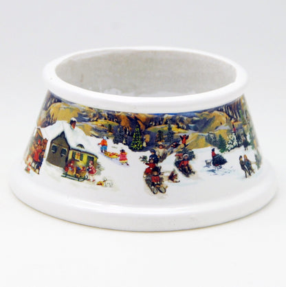 100mm Porzellan Sockel nostalgische Schneelandschaft Häuser für DIY-Schneekugel - Schneekugelhaus