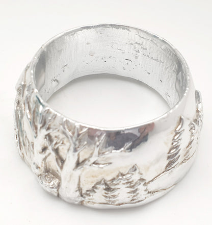 100mm- Porzellan Sockel silber Landschaft DIY-Schneekugel - Schneekugelhaus