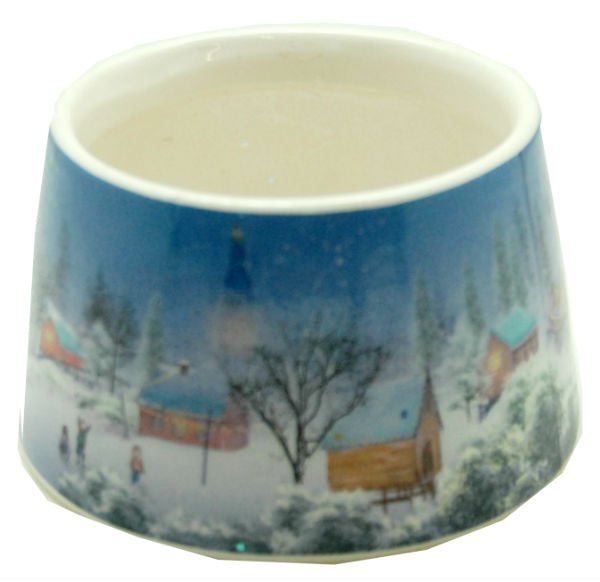 100mm- Porzellan Sockel winterliche Landschaft DIY-Schneekugel - Schneekugelhaus