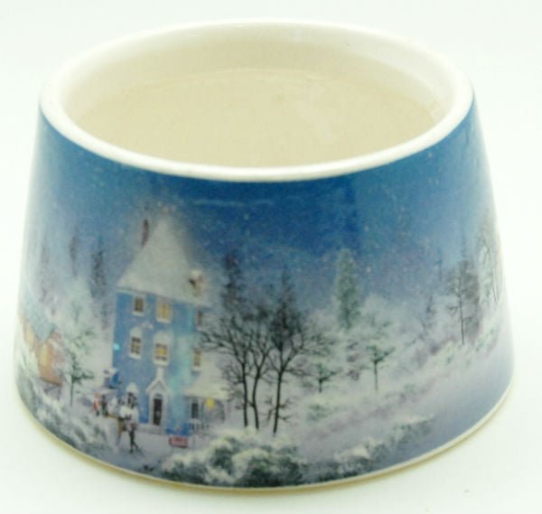 100mm- Porzellan Sockel winterliche Landschaft DIY-Schneekugel - Schneekugelhaus