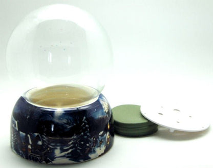 120mm-Do-it-Yourself Schneekugel mit Sockel Winterlandschaft dunkel für Spieluhr - Schneekugelhaus