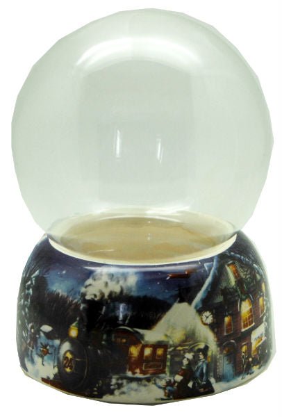 120mm-Do-it-Yourself Schneekugel mit Sockel Winterlandschaft dunkel für Spieluhr - Schneekugelhaus
