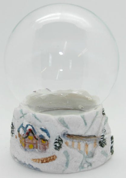 120mm-Do-it-Yourself Schneekugel mit Sockel Winterlandschaft weiß für Spieluhr - Schneekugelhaus