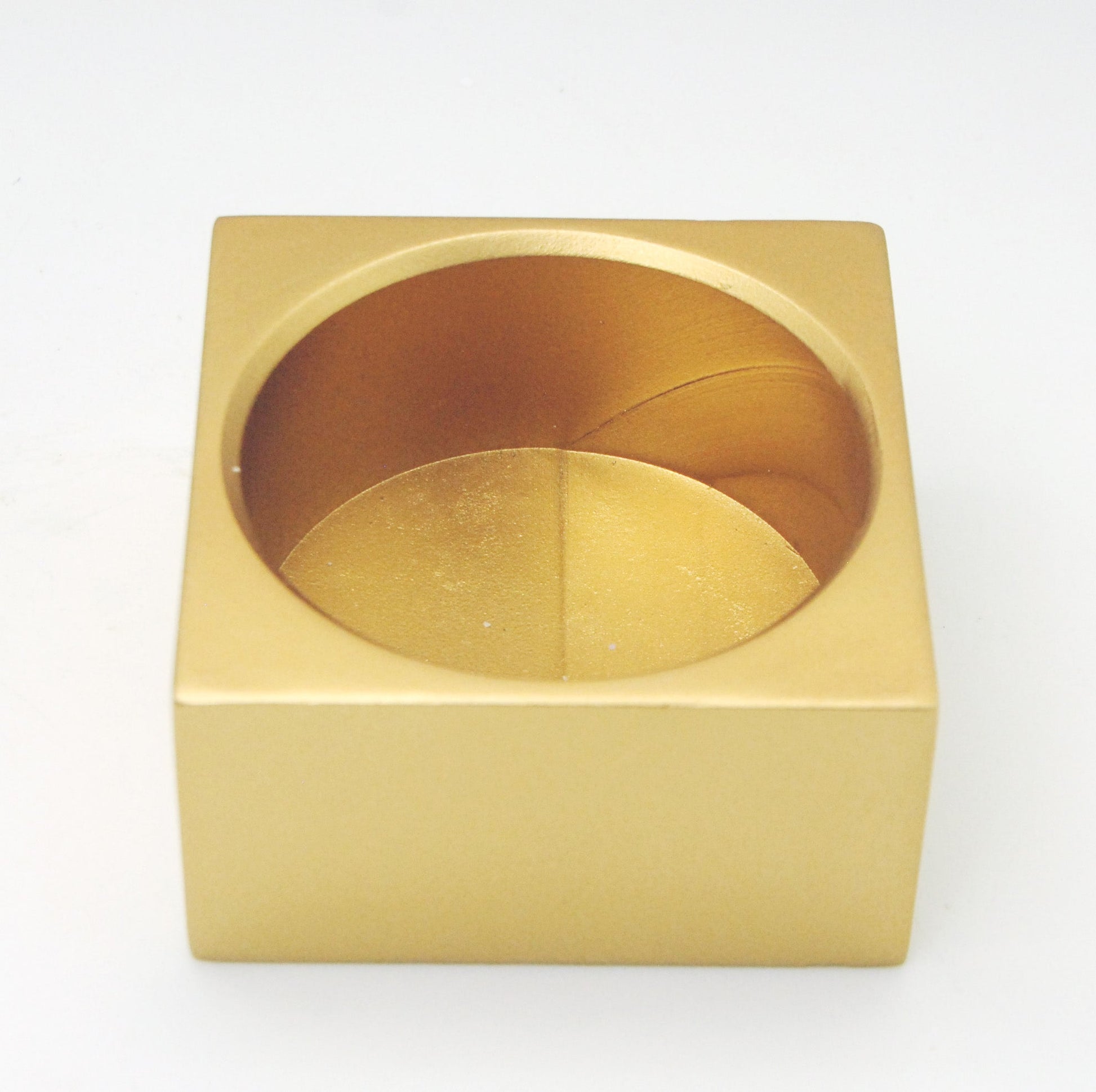 120mm Polyresin Sockel gold eckig für DIY-Schneekugel - Schneekugelhaus