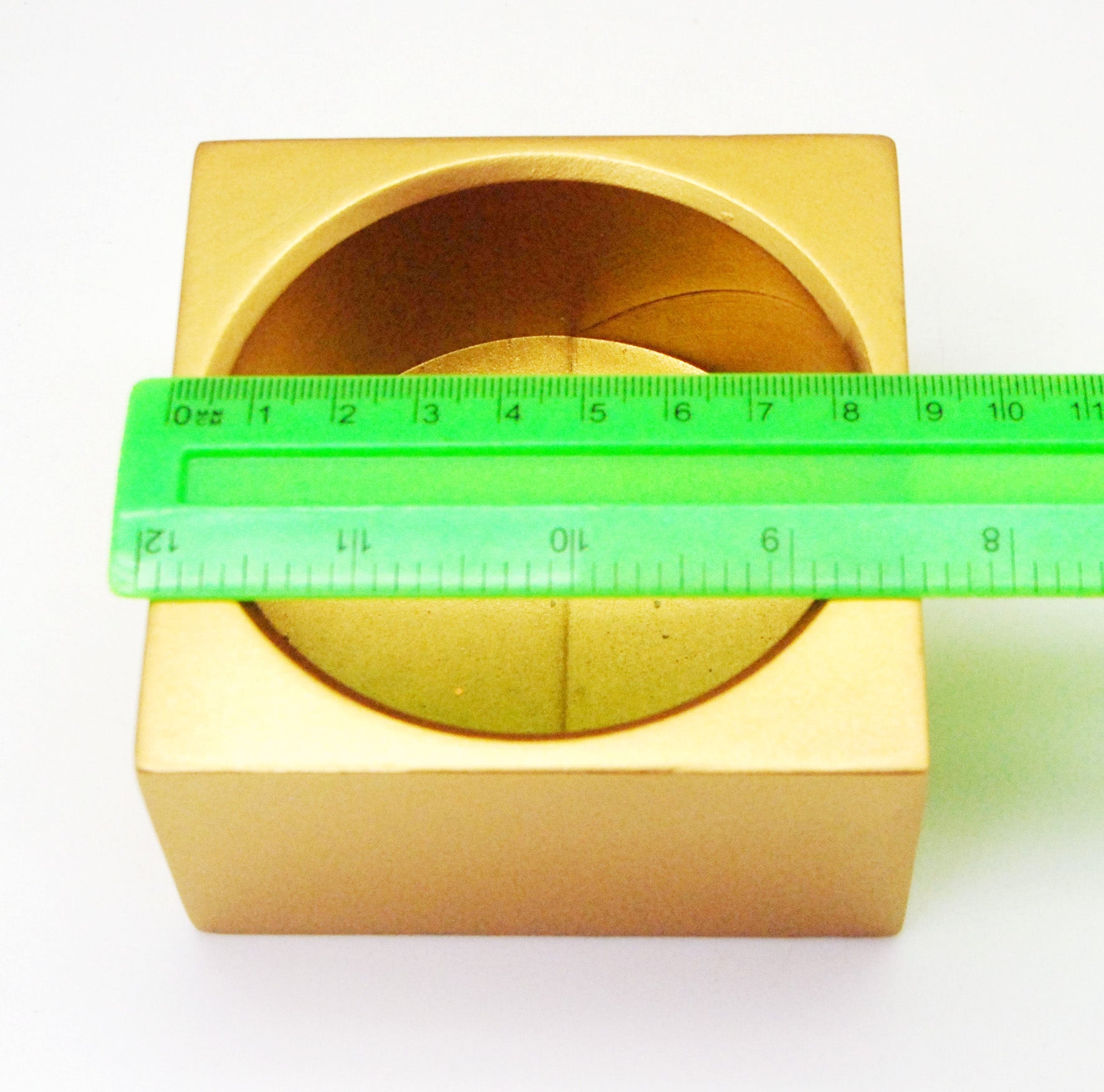 120mm Polyresin Sockel gold eckig für DIY-Schneekugel - Schneekugelhaus