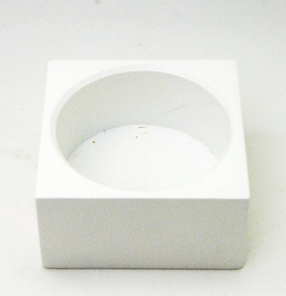 120mm Polyresin Sockel weiß eckig für DIY-Schneekugel - Schneekugelhaus