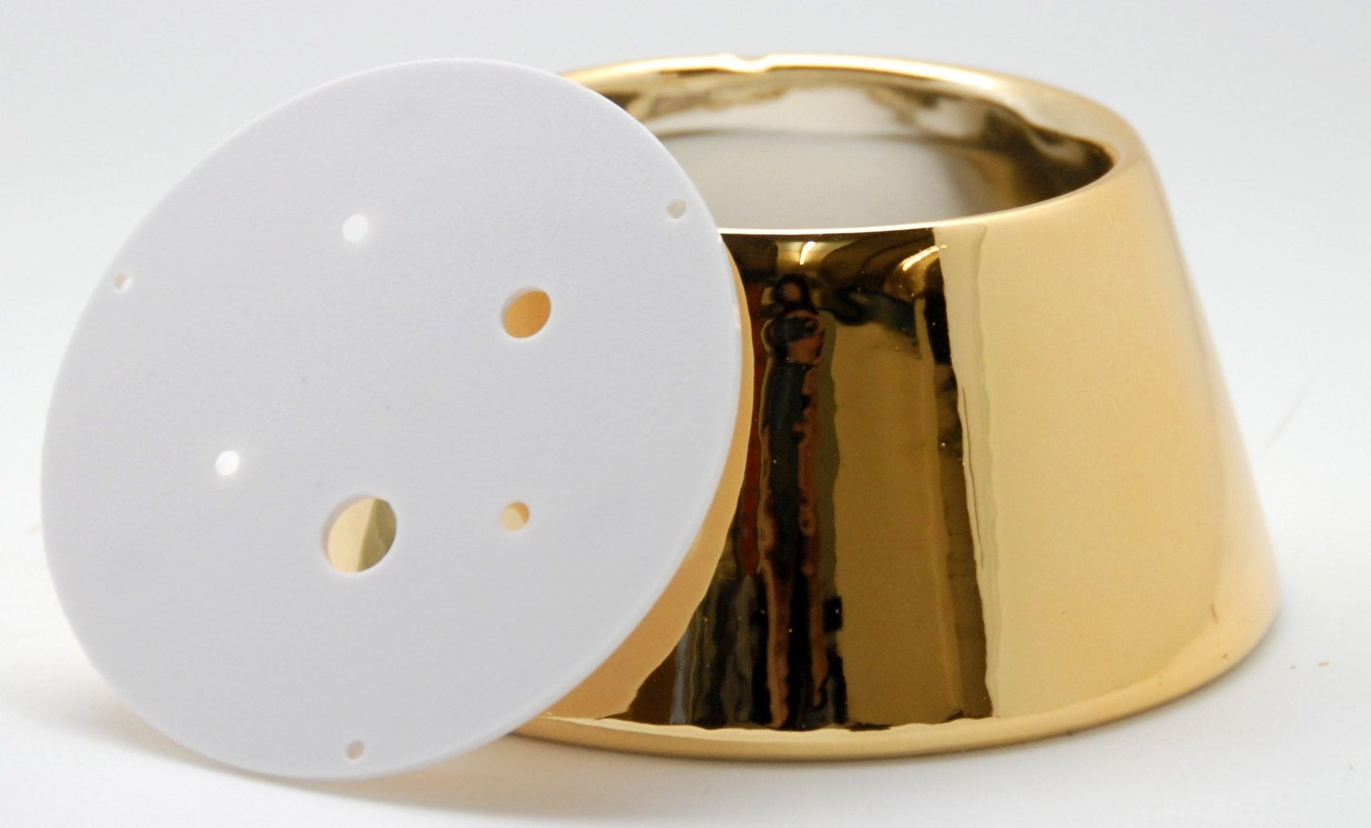 120mm- Porzellan Sockel gold DIY-Schneekugel - Schneekugelhaus