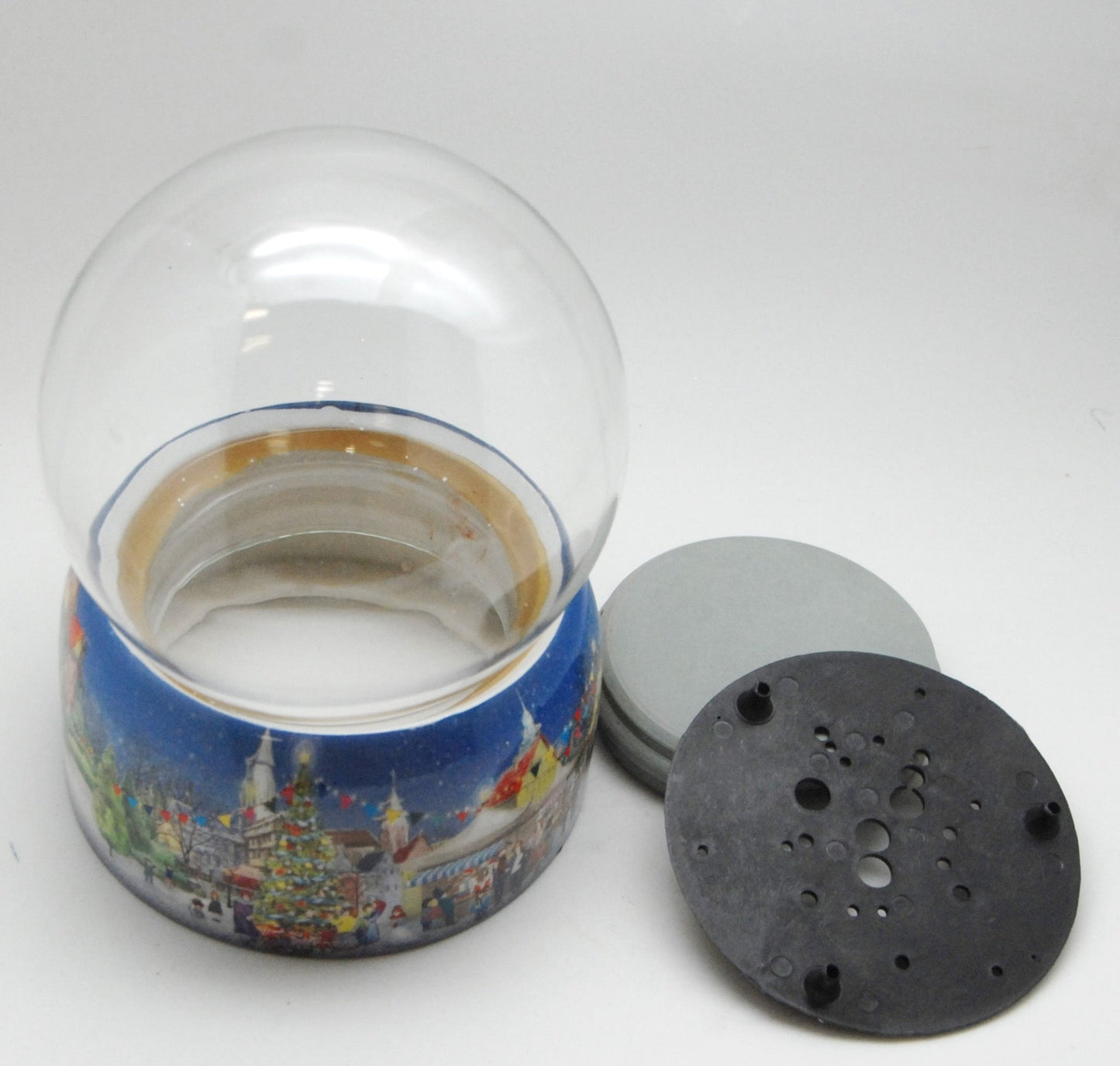 150mm DIY Schneekugelset Bastelset Glas und Porzellan Weihnachtsmarkt - Schneekugelhaus